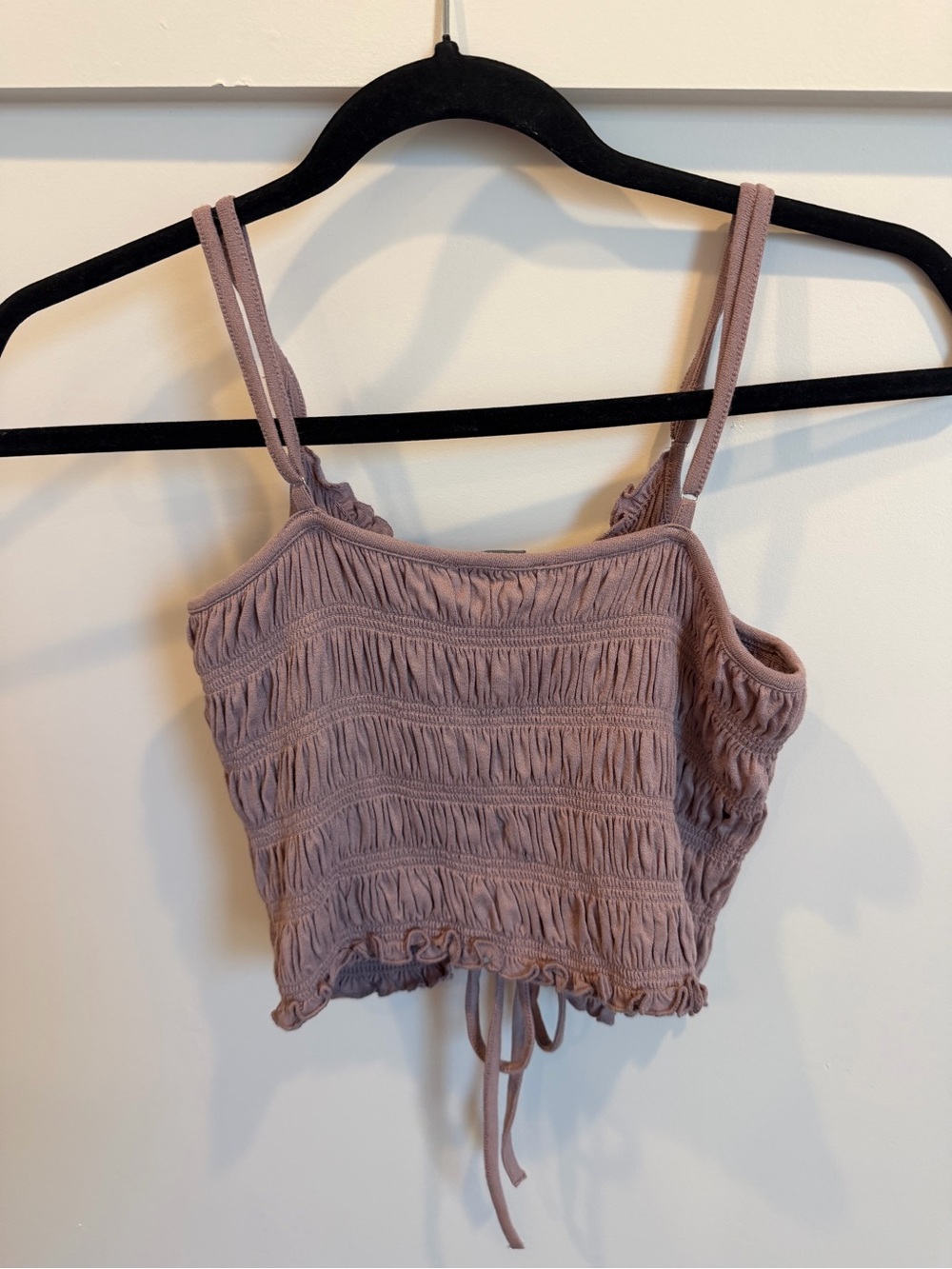 Mauve Ruched Drawstring Cropped Cami - Picture 2 of 4